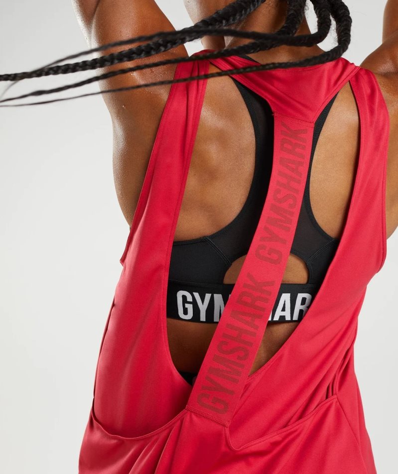 Women's Gymshark Training Brandmark Tanks Red | NZ 5LKBXS